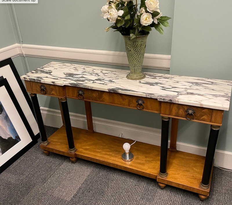 antique marble top console table