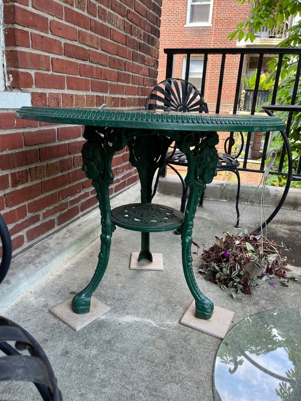 Round vintage wrought iron table gallery