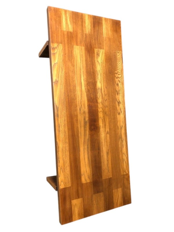 Large Mid Century Modern Lane Brutalist Oak Coffee Table gallery