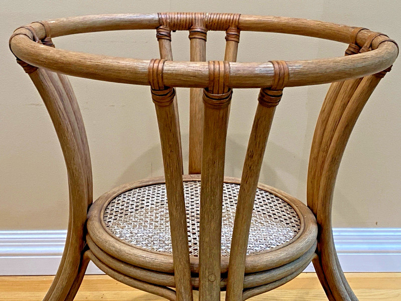 Vtg Palecek Bamboo Rattan Wicker Dinning/Side Table No Glass Top gallery