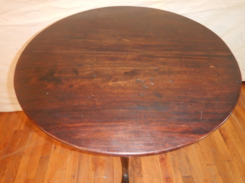 Antique Walnut Tilt Top Tea Table with Birdcage Queen Anne gallery
