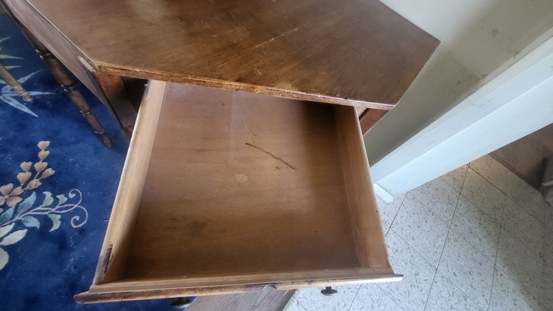 Antique Brown Wood Console Table, 1 Drawer, Unpolished Finish, 47x33x30 gallery