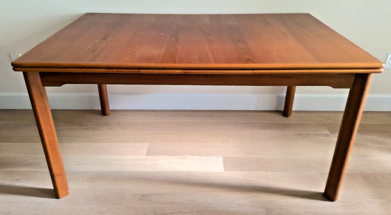 Kurt Østervig Style Mid-Century Dining Table Solid & Veneered Teak Draw Leaf
