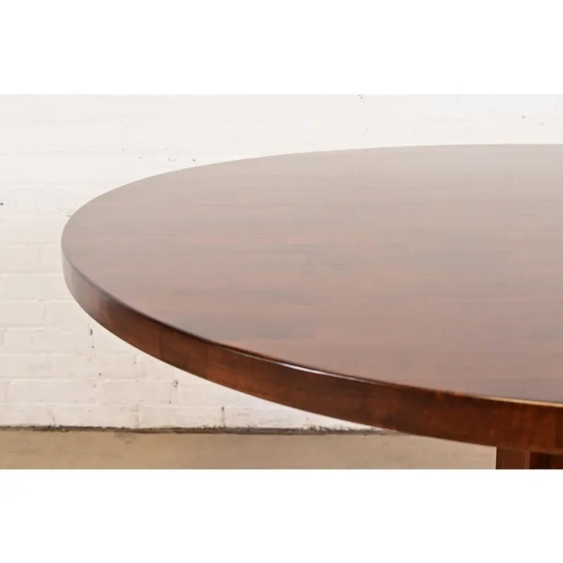 Harvey Probber Mid-Century Modern Walnut Pedestal Dining Table, Newly Refinished gallery