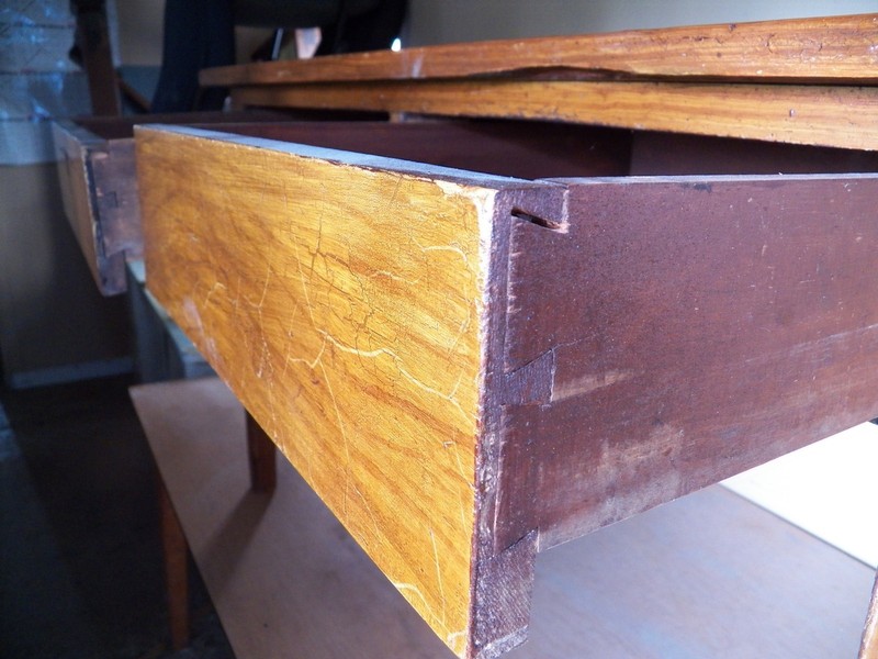 Antique Grain Painted 2 Drawer Kitchen work table Farm dining Old Finish island gallery