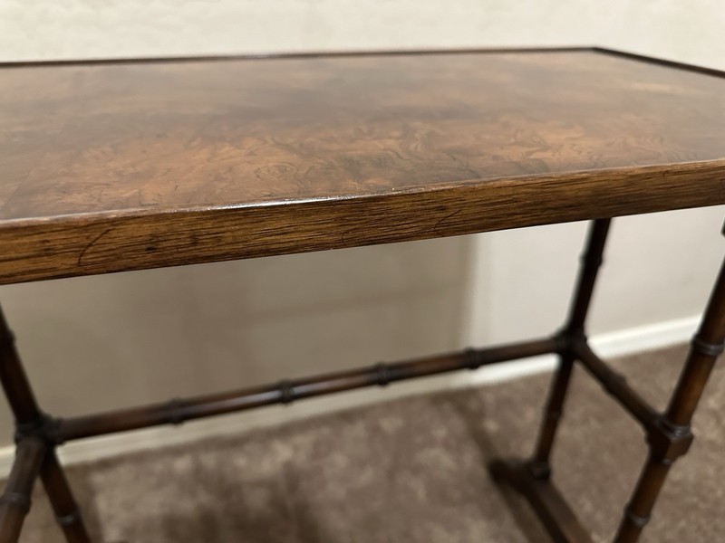 Antique French Nesting Tables Set of 2 - Walnut Burl gallery