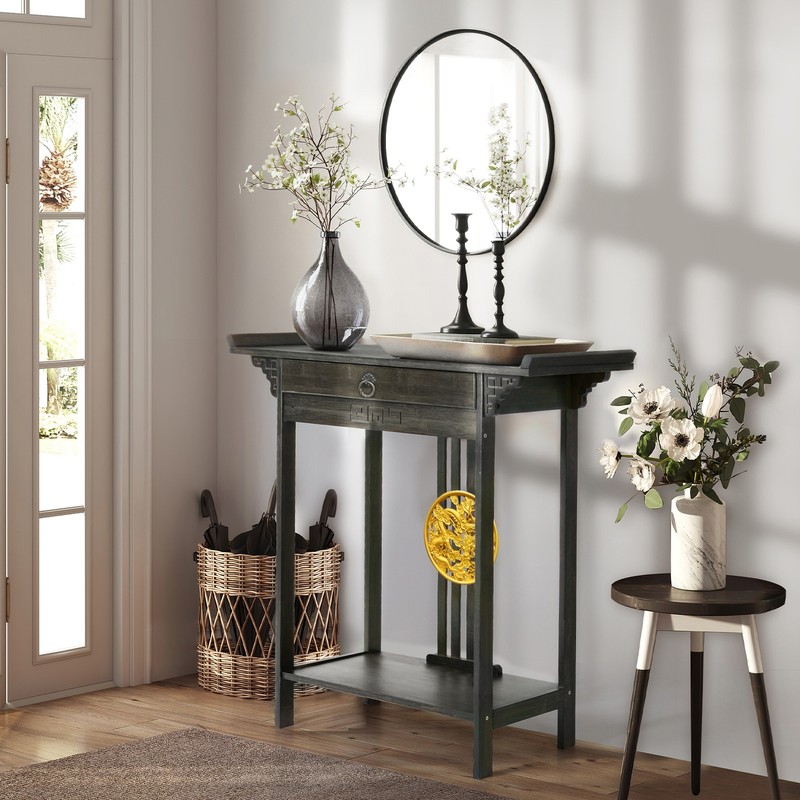 China Style Console Table Vintage Hall Furniture Chic Shelf Drawer End Stand gallery