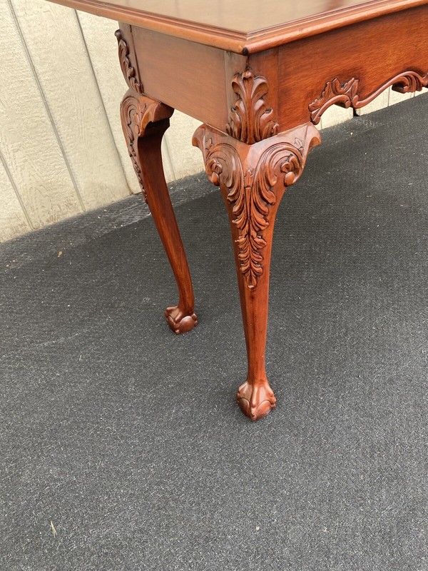 64531 Banded Mahogany Ball And Claw Foot Carved Flip Top Game ? Dining Table gallery
