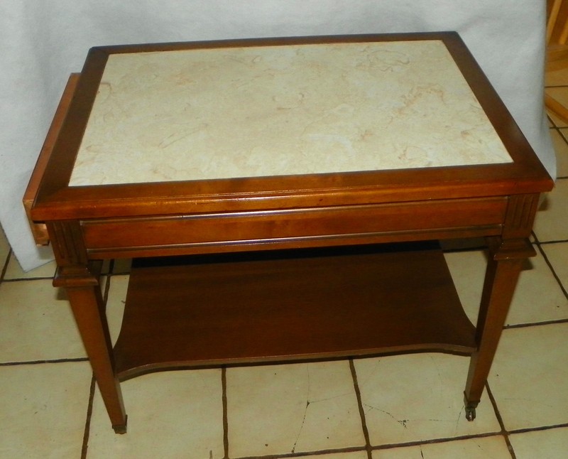 Mid Century Walnut Formica Top End Table / Side Table by Mersman (ET133) gallery