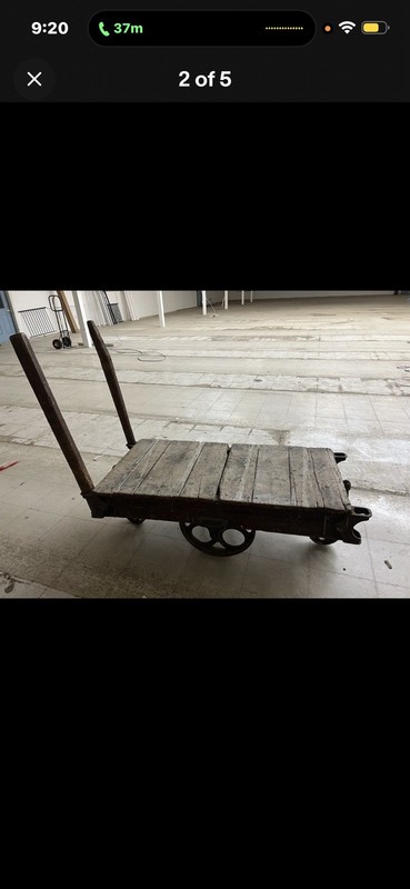Antique Furniture Factory Cart-Industrial Railroad-Coffee table Lineberry Daisy