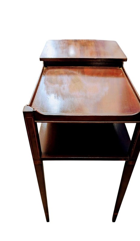 Vintage Mahogany Federal style side two-tiered Table gallery