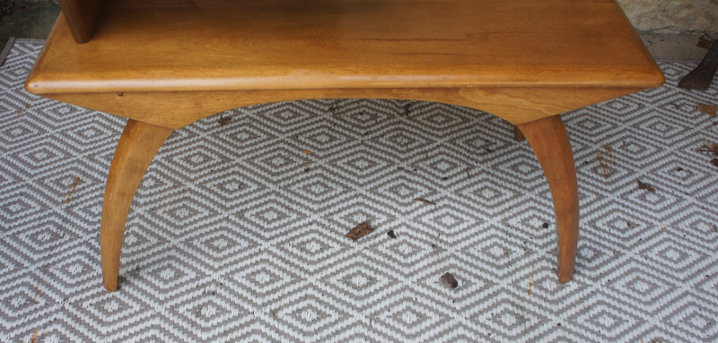 Mid Century Modern HEYWOOD WAKEFIELD step two tier end table bentwood legs HTF gallery