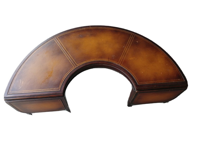 Antique Stickley Grand Rapids Leather Top Drop Leaf Coffee Table
