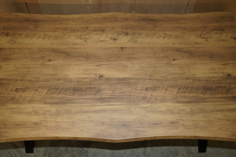 DECORATIVE CONTEMPORARY X FRAMED DINING TABLE & BENCHES PART OF A DINING SUITE gallery