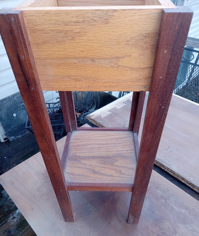 Oak & Walnut Plant Stand / Side Table (PS252) gallery