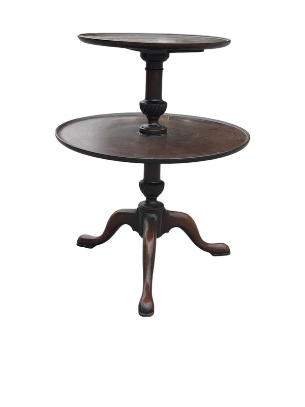Antique Mahogany Dumbwaiter serving piece 1810 cabriole legs restaurant hotel