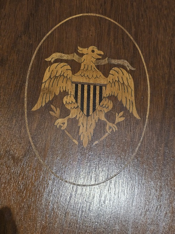 Kittinger Historic Newport Federal Style Mahogany Tilt Top Table Eagle Inlay gallery