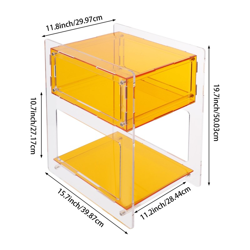 Acrylic Side Table, Acrylic Nightstand for Bedroom, Side Table for Living Room gallery