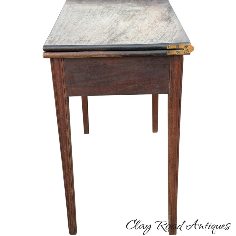 Antique Chippendale console card game table mahogany 1780 figured old surface gallery