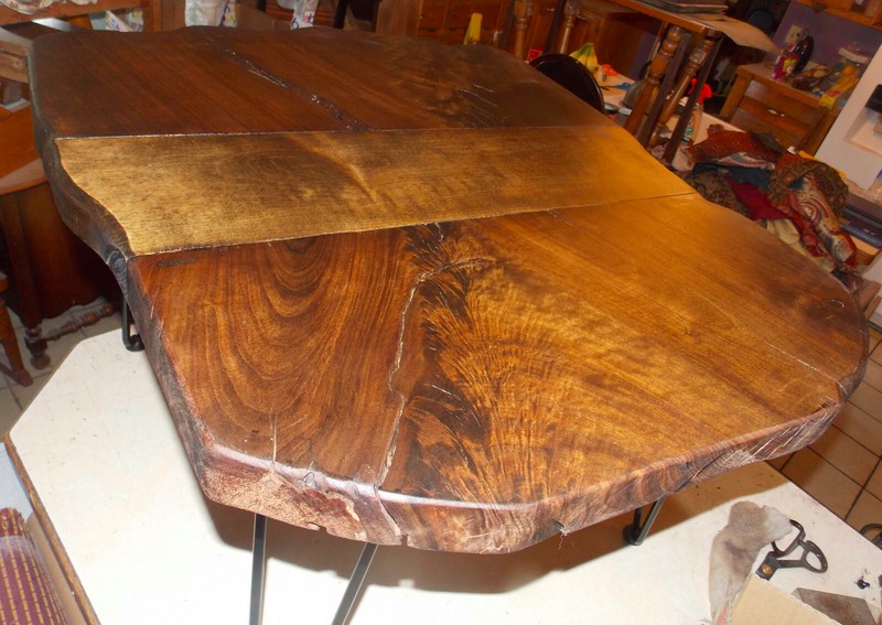 Live Edge Solid Walnut Coffee Table with Hairpin Legs (CT-105) gallery