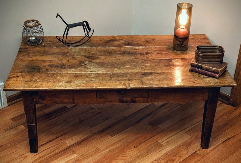 Antique Farmhouse Coffee Table With Patina