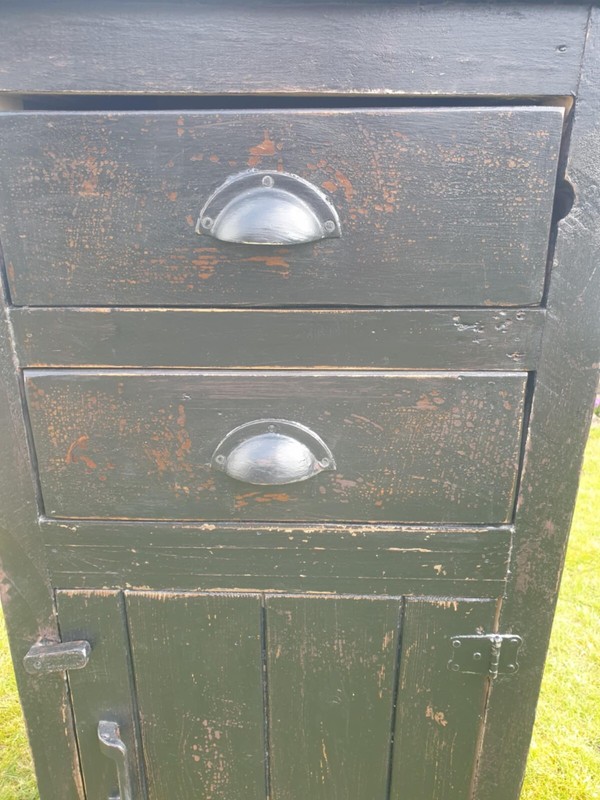 Vintage Solid pine 2 draw one cupboard chest £239 Delivery Included gallery