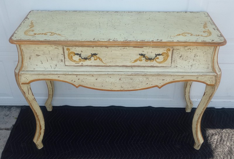 Vintage Mid Century Farmhouse Coastal Italian Entry / Console Table