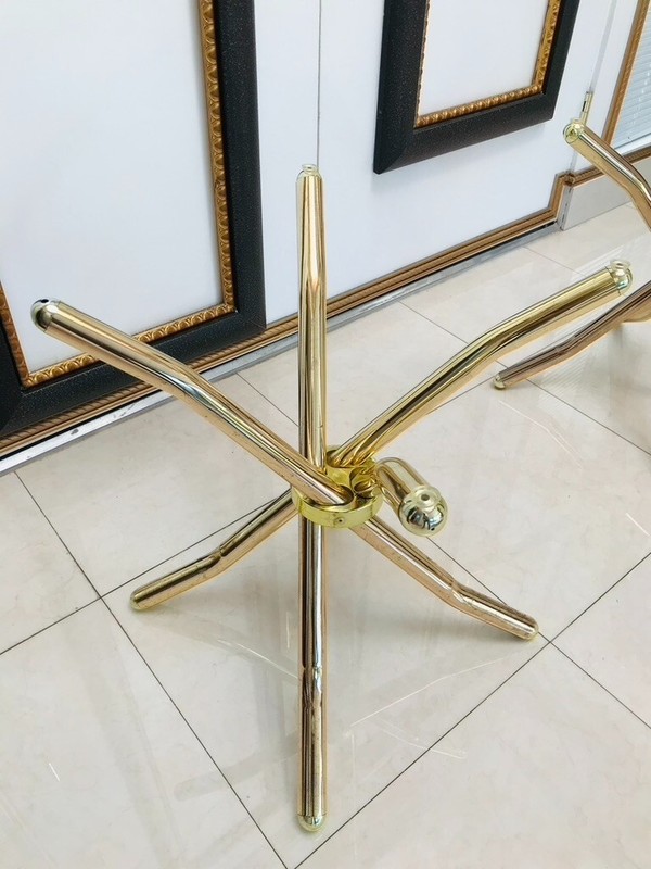 VTG! MCM! BRUTALIST DESIGN! HOLLYWOOD REGENCY (2) JAX BRASS & GLASS SIDE TABLES! gallery