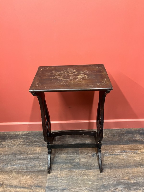 Antique 19th Century Regency Era Decorated Wooden Side Table FREE UK DELIVERY gallery