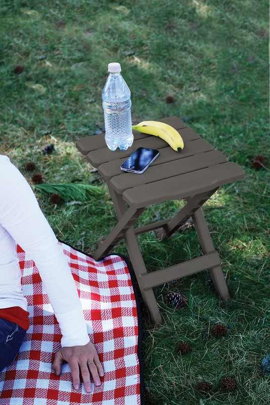 Camco Adirondack Style Folding Plastic Large Table, Indoor/Outdoor Use, Charcoal gallery