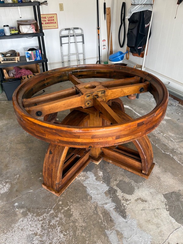 Wood Flat Belt Pulley Dining Table/Game Table gallery