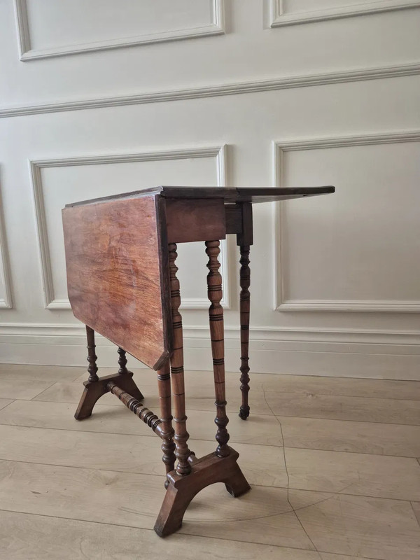 Antique Victorian Sutherland Table Solid Mahogany Drop Leaf English c.1870-1895 gallery