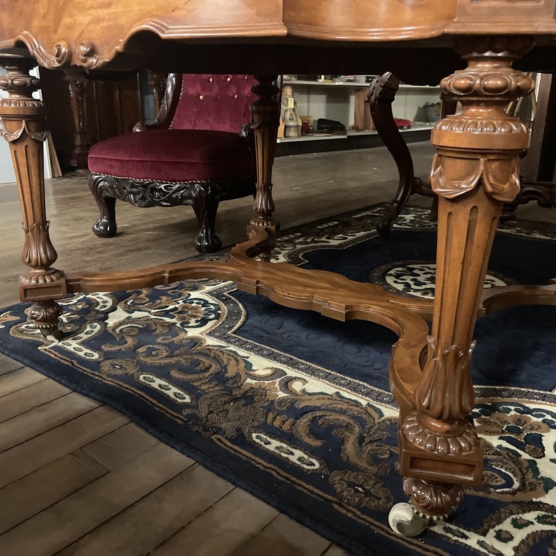 Antique 19th Century French Hand Painted Wood Grain Dining Table gallery