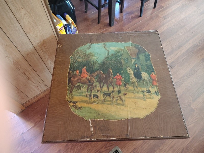 Vintage Walnut Card Game Table Antique gallery