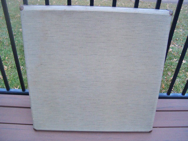 Vintage MCM Model 7706 Samsonite Folding Card Table Wood Frame Patterned Top gallery