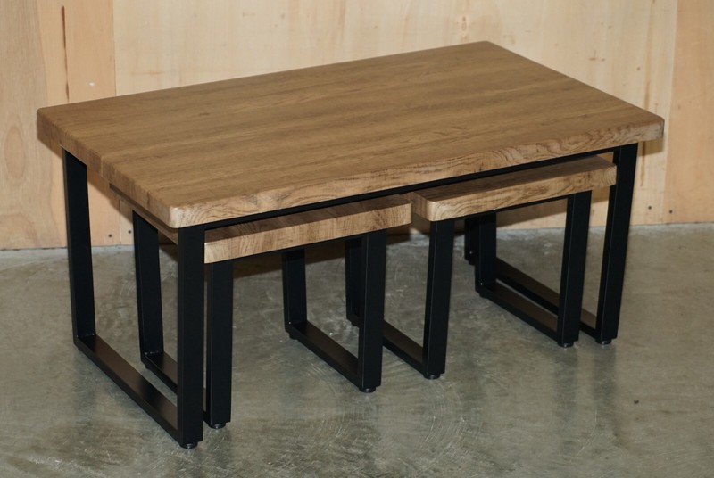 NICE DECORATIVE CONTEMPORARY COFFEE & SIDE TABLES NEST PART OF A LARGE SUITE gallery