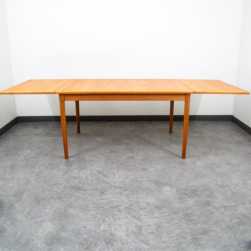 Mid Century Danish Modern Dining Table Kurt Ostervig Oak Drop Leaf Slagelse 94" gallery