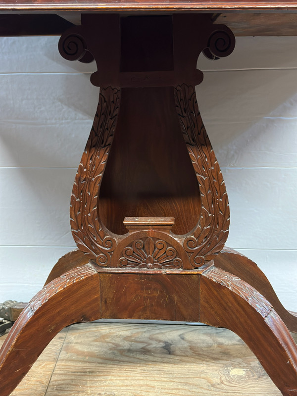 Antique Federal Card Game Hall Table Philadelphia claw foot lyre base gallery