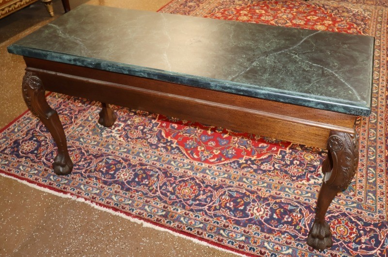 Maitland Smith Baroque Renaissance Revival Style Green Faux Marble Console Table gallery