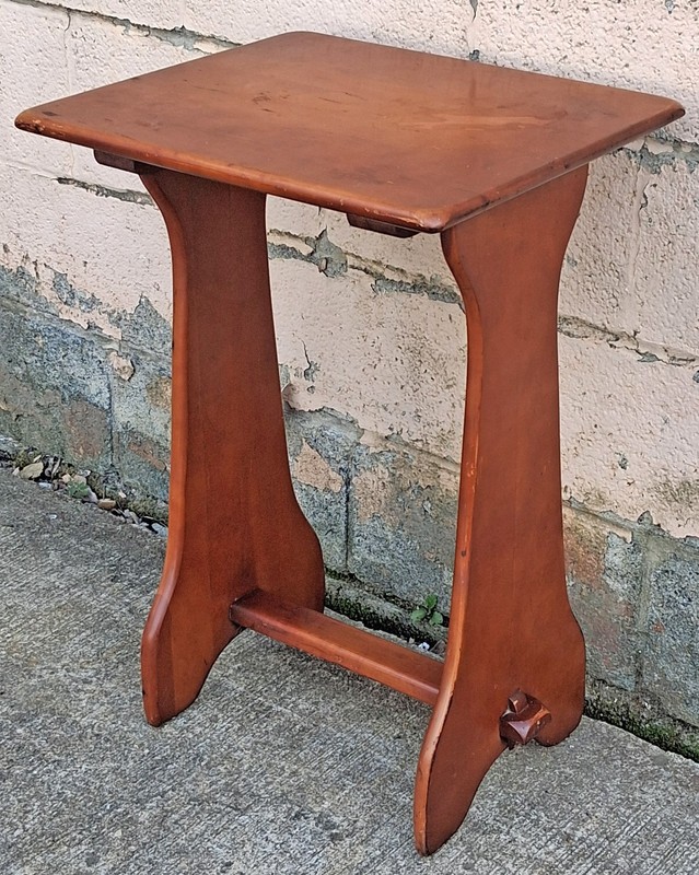 Antique Vintage SOLID Maple Wood Wooden Carved End Hall Accent Side Table Stand gallery
