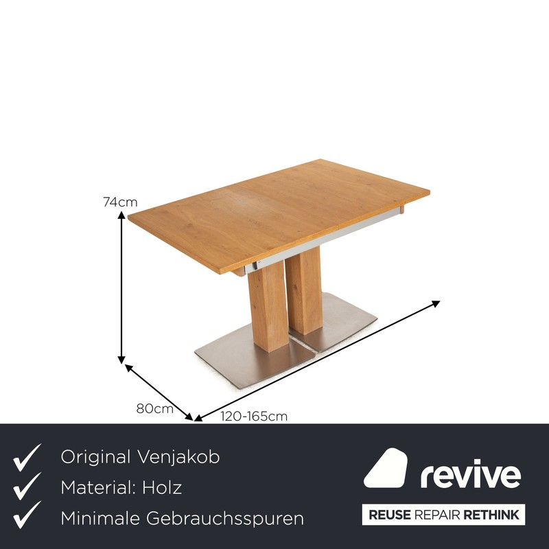 Venjakob Wood Dining Table Brown Manual Function Extendable Oak 120-165cm gallery