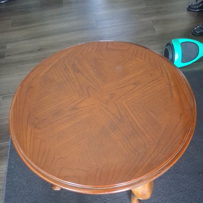 Vintage Coffee Table Ornate Carved Wood Table 24 In Round X 21 In High gallery