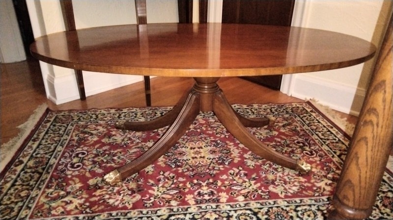 Council Oval Banded Mahogany Coffee Table gallery