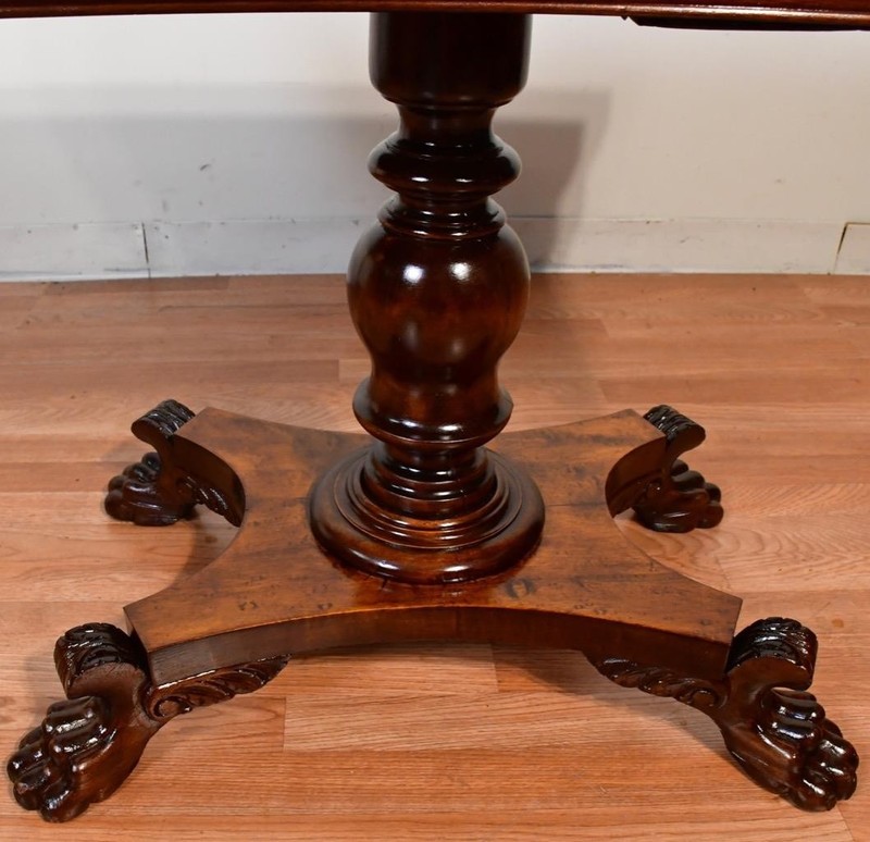 1900s Antique American Empire solid Mahogany flip-top Game table / console table gallery