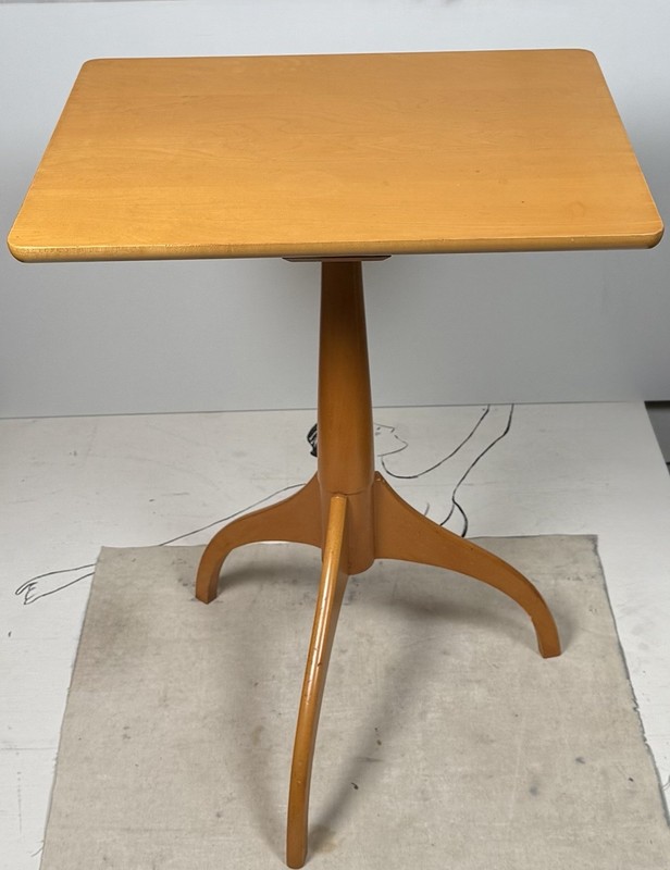 Shaker Workshops Maple Side Table Candle Stand Signed Pedestal Table Vintage