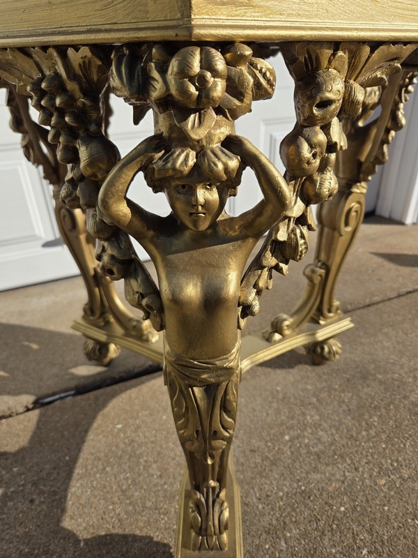 Vintage Louis XVI Gilded Occasional Table gallery