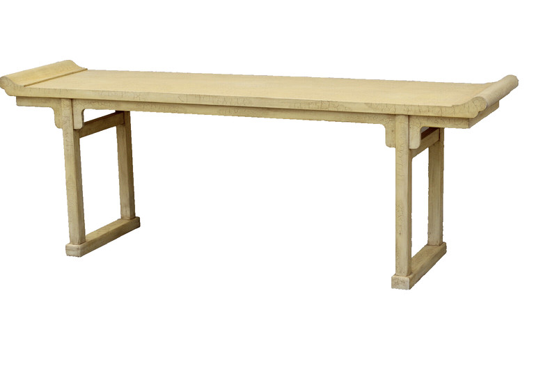 Authentic Marked McGuire Chinese Pagoda Altar Console Table With Crackle Finish