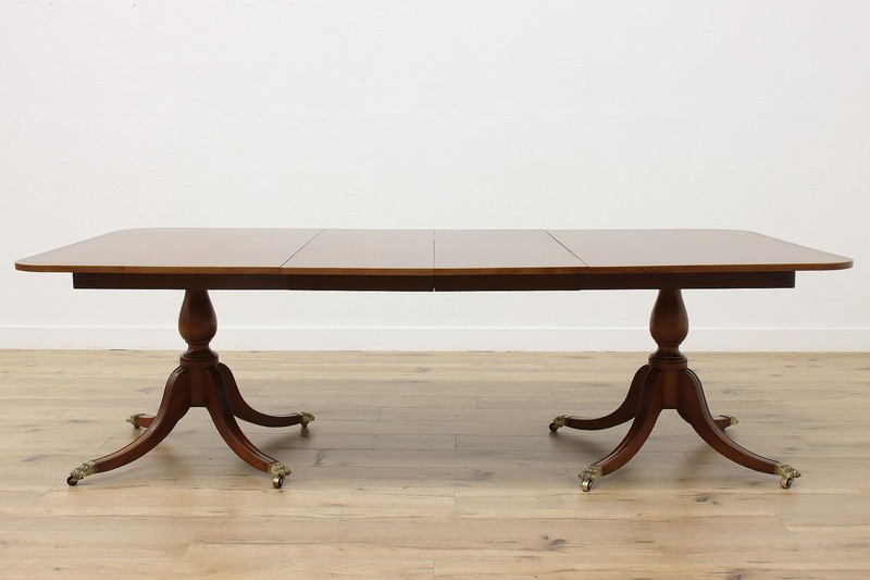 Georgian Vintage Mahogany Dining Table, 2 Leaves, Paw Feet #53057 gallery