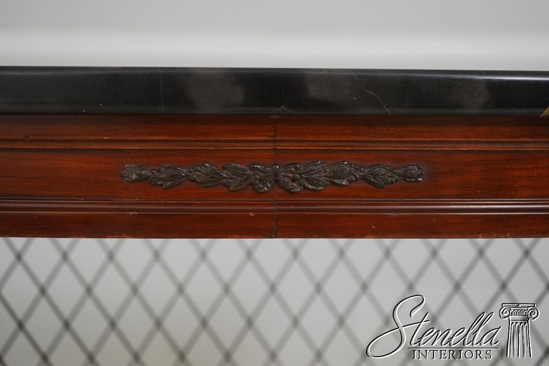 L68876: Vintage Marble Top Regency Style Cherry Petticoat Console Table gallery