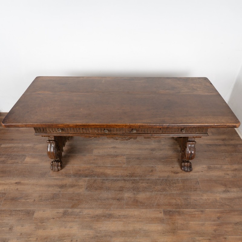 18th Century Italian Carved Walnut Desk or Console Table gallery